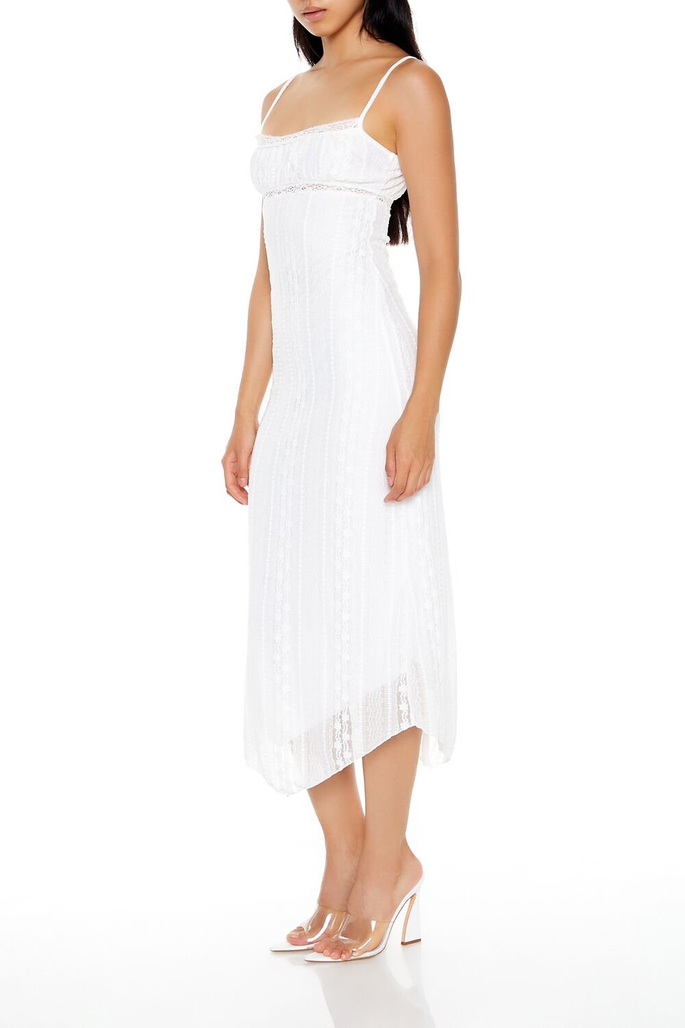 Eyelash Lace Cami Midi Dress