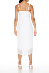 Eyelash Lace Cami Midi Dress