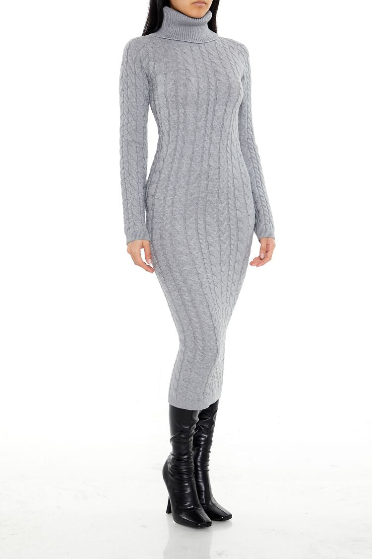 Cable Knit Midi Sweater Dress