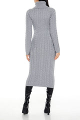 Cable Knit Midi Sweater Dress