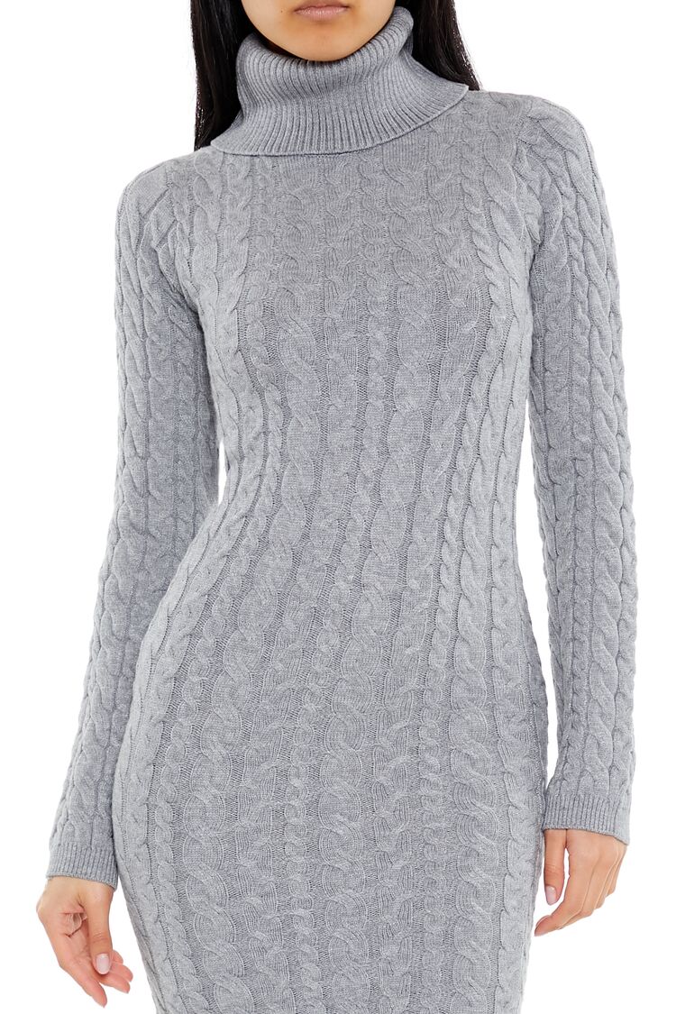 Cable Knit Midi Sweater Dress