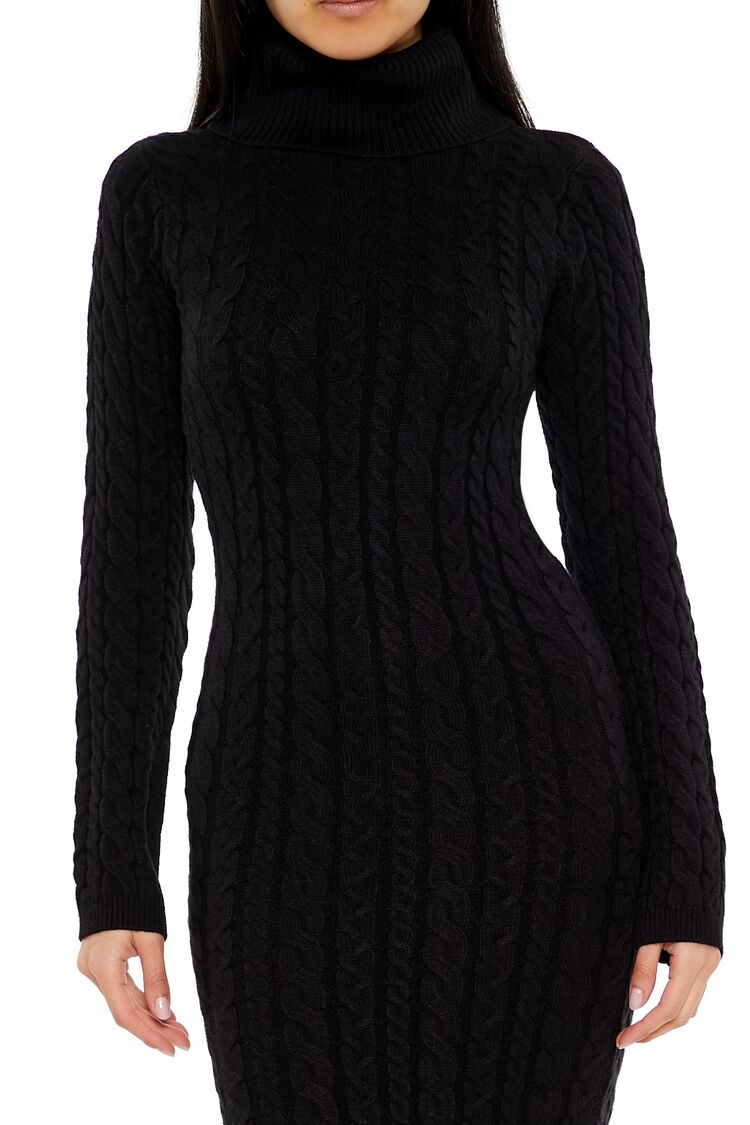 Cable Knit Midi Sweater Dress