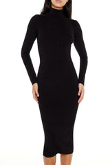 Turtleneck Midi Sweater Dress
