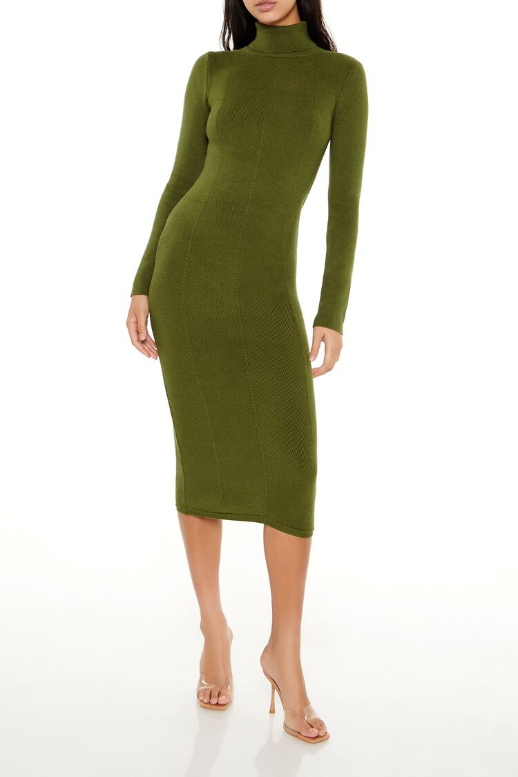 Turtleneck Midi Sweater Dress