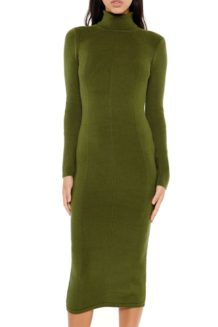 Turtleneck Midi Sweater Dress