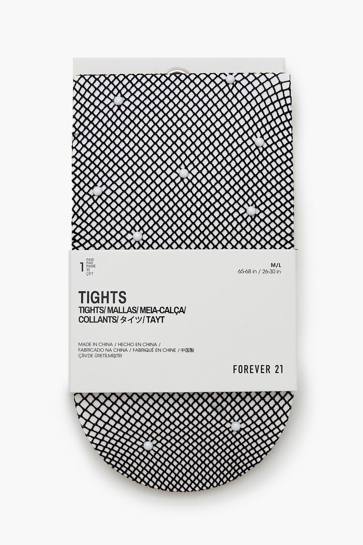 Faux Pearl Fishnet Tights