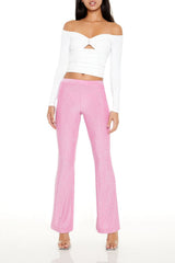 Glitter High-Rise Flare Pants