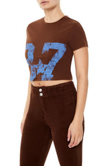 Ribbed Knit 87 Graphic Baby Tee