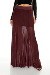 Sheer Overlay Maxi Skirt