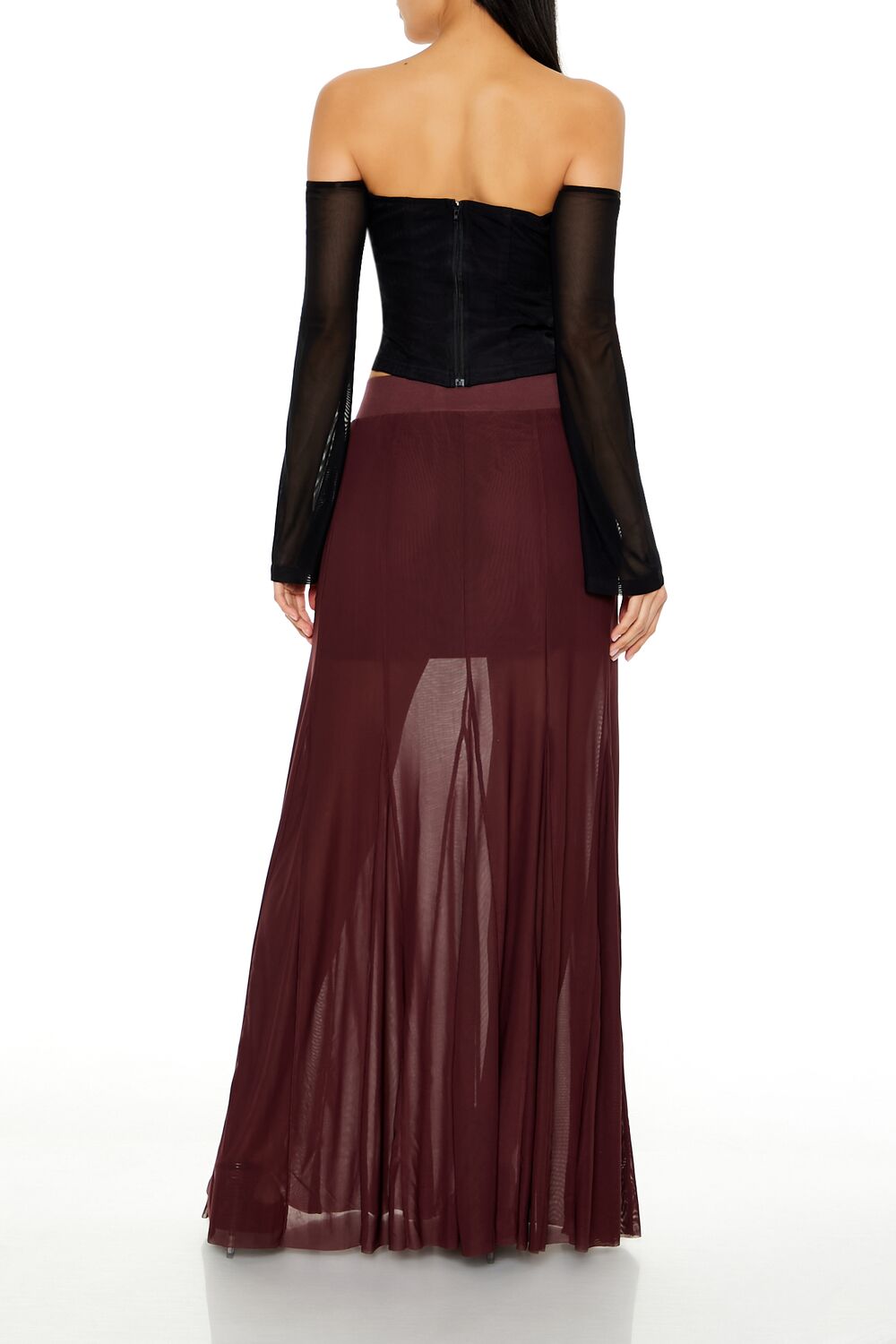 Sheer Overlay Maxi Skirt