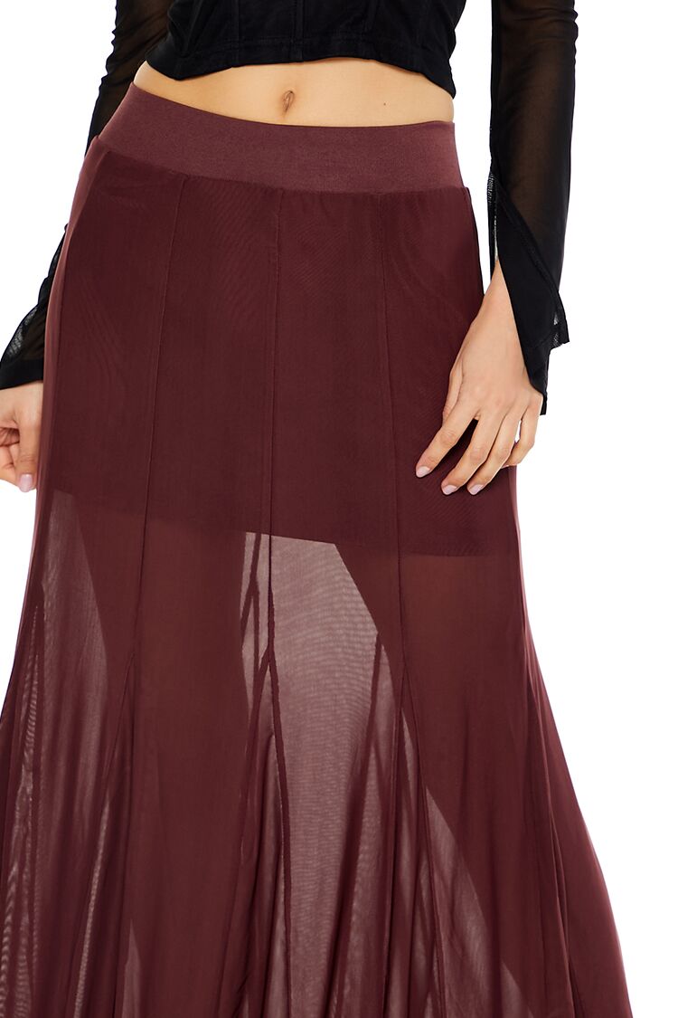Sheer Overlay Maxi Skirt