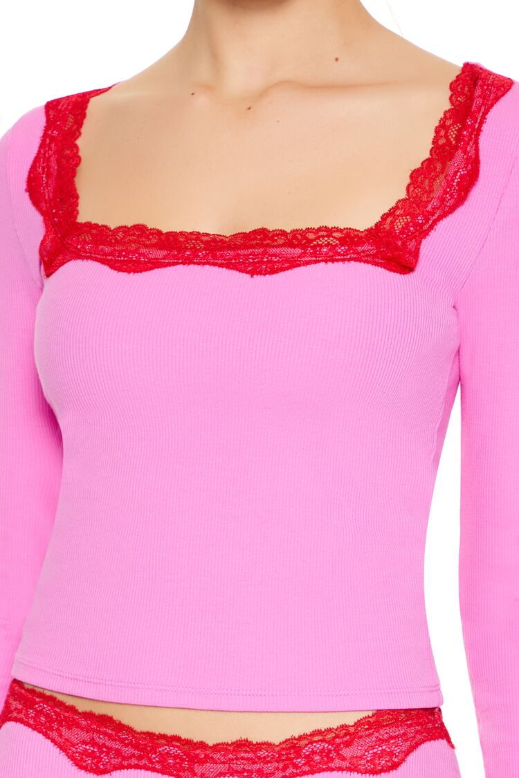 Lace-Trim Crop Top