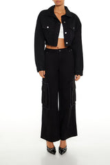 Rhinestone Chain Denim Jacket