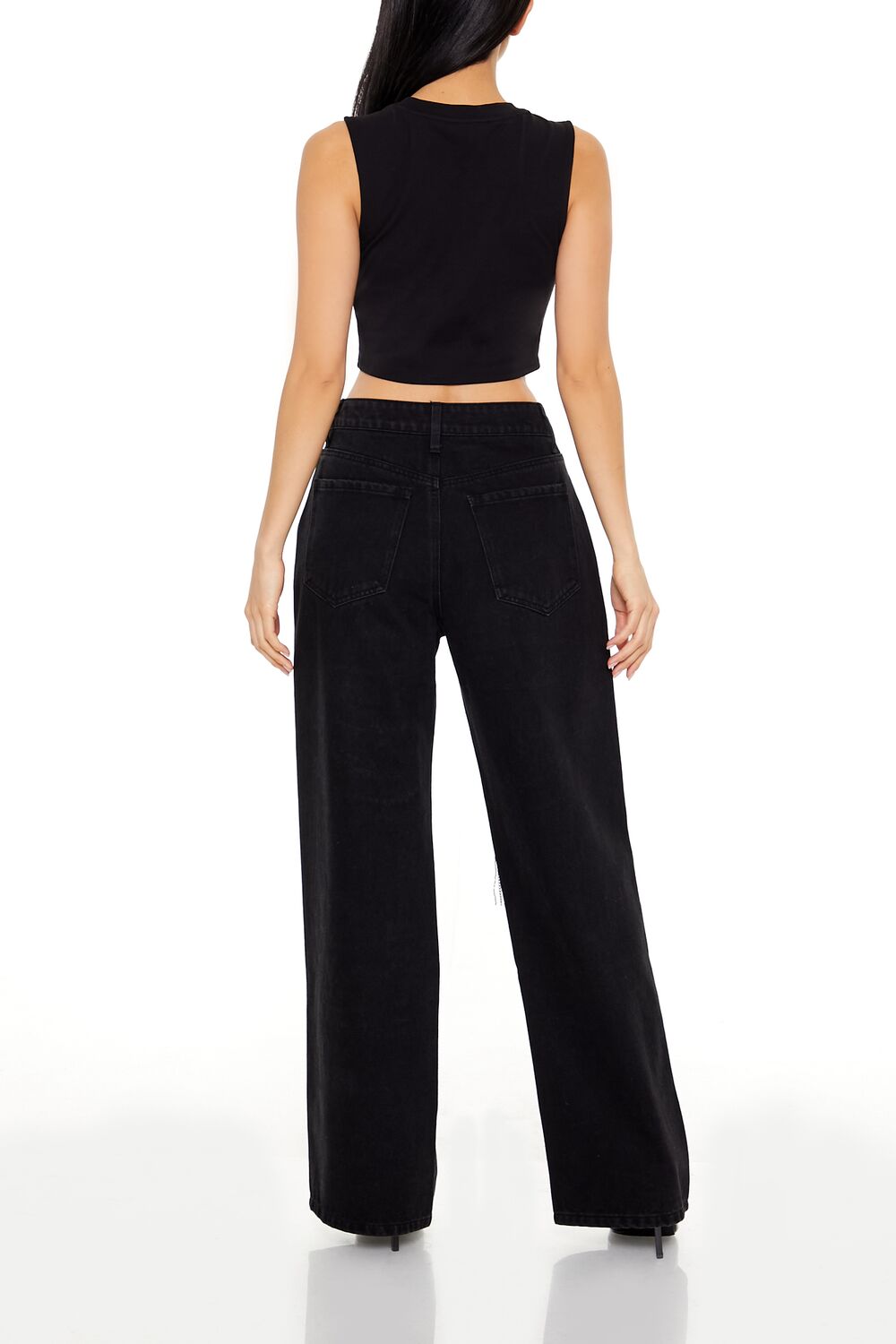 Rhinestone Chain High-Rise Jeans