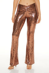 Sequin High-Rise Flare Pants
