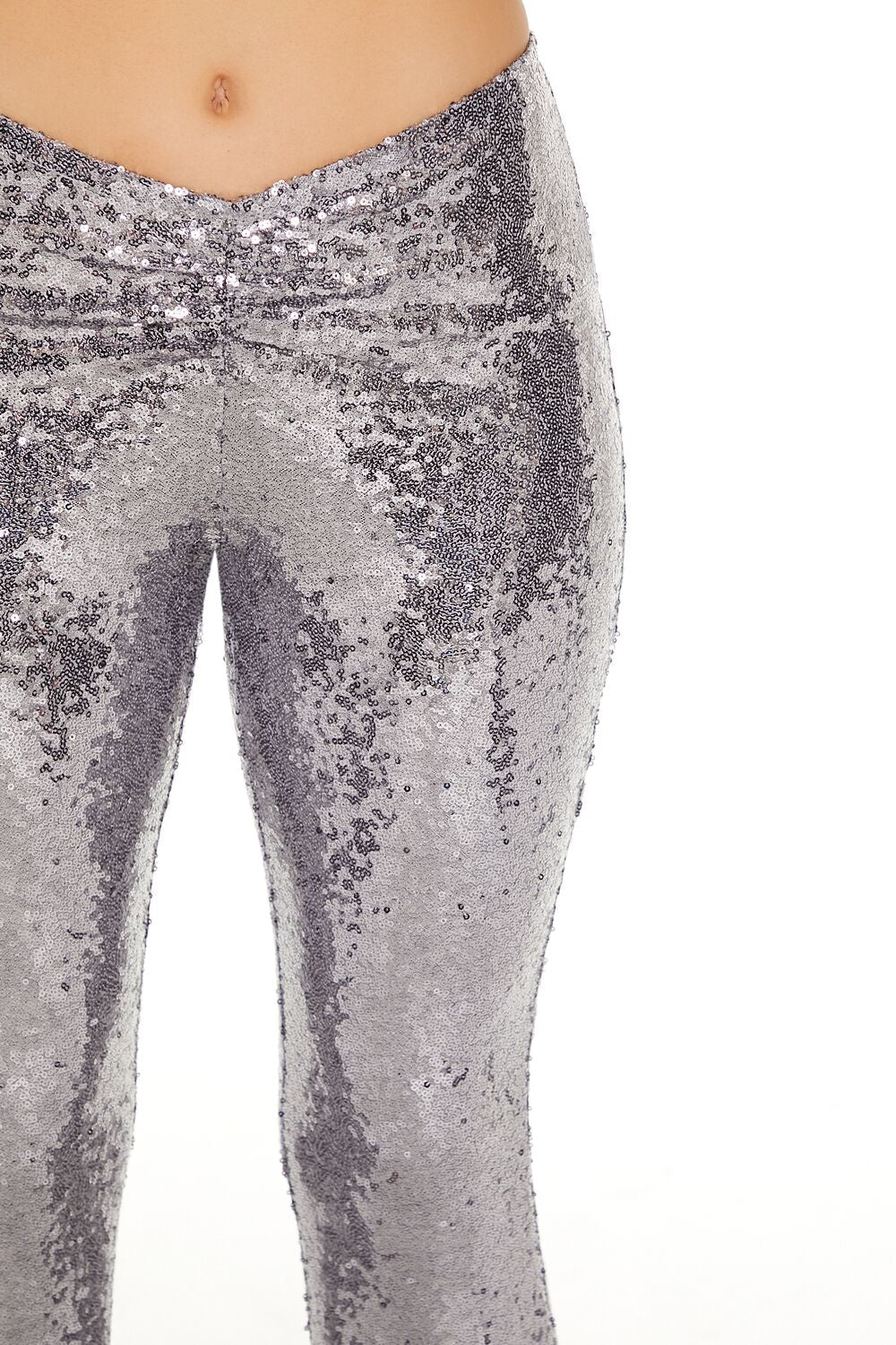 Sequin High-Rise Flare Pants