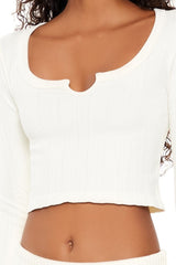 Seamless Split-Neck Crop Top