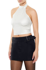 Satin Halter Crop Top