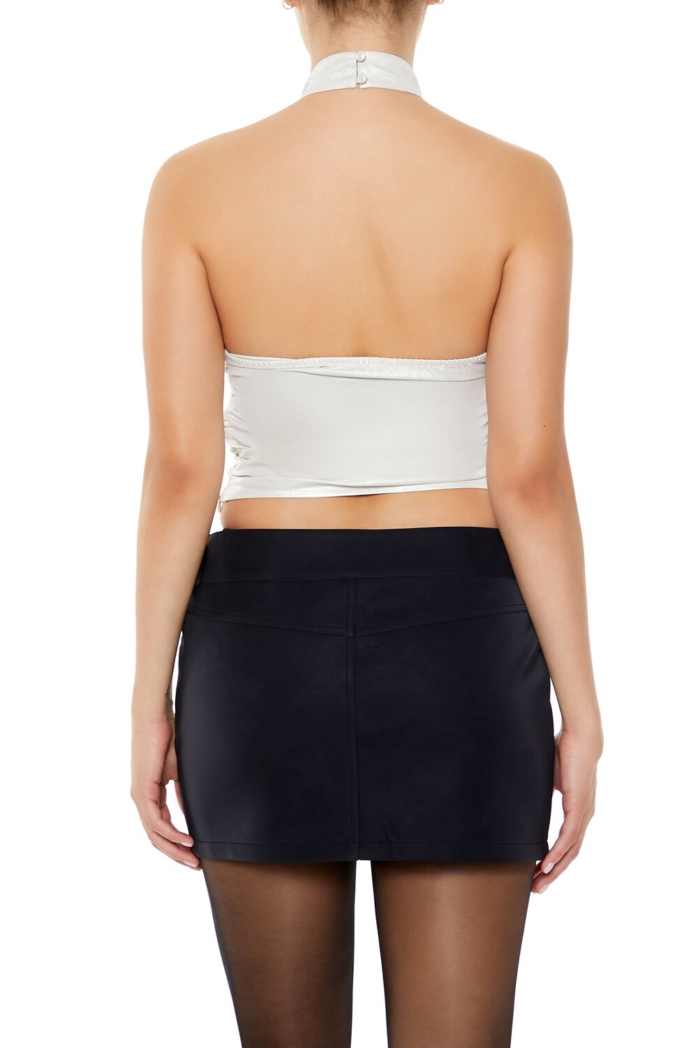 Satin Halter Crop Top