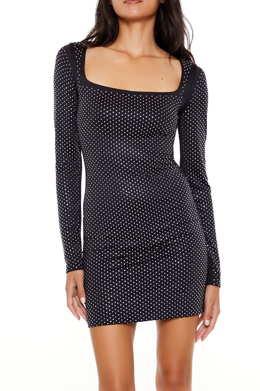 Contour Sculpt Rhinestone Mini Dress