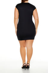 Plus Size Twist-Front Mini Dress