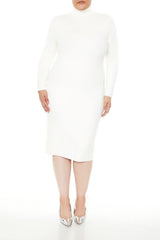 Plus Size Faux Gem Midi Sweater Dress