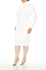 Plus Size Faux Gem Midi Sweater Dress