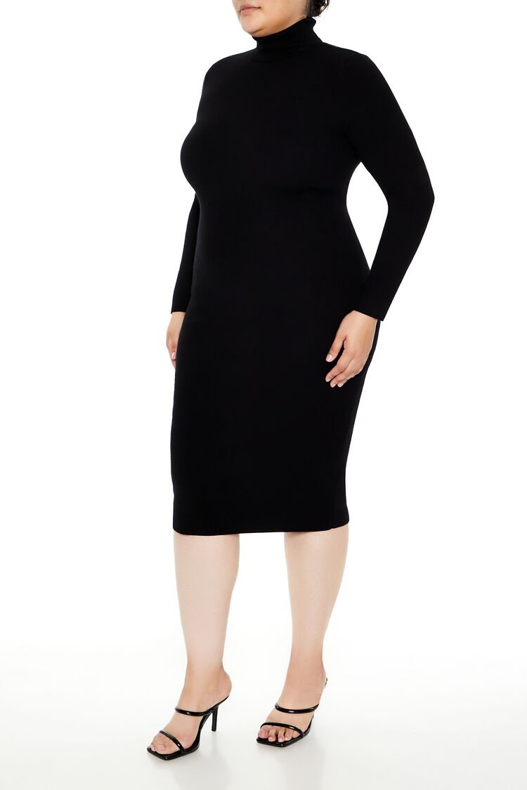 Plus Size Faux Gem Midi Sweater Dress