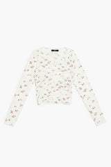 Girls Ruched Floral Top (Kids)