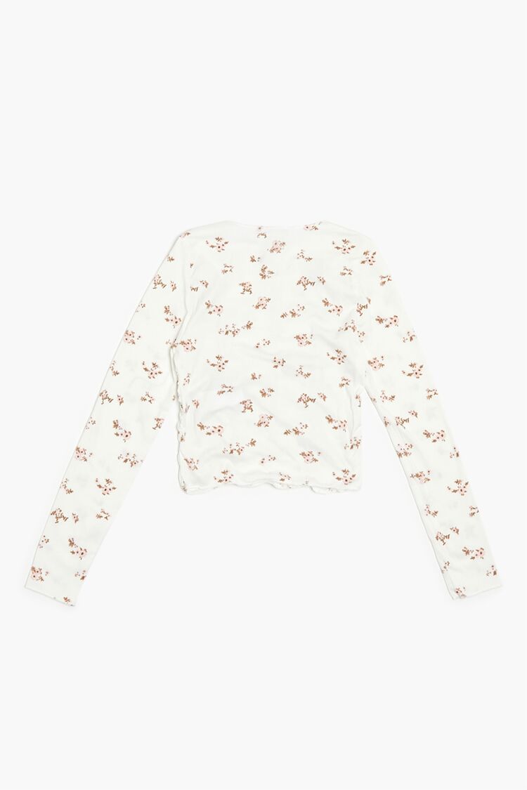 Girls Ruched Floral Top (Kids)