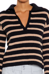 Striped Rib-Knit Sweater