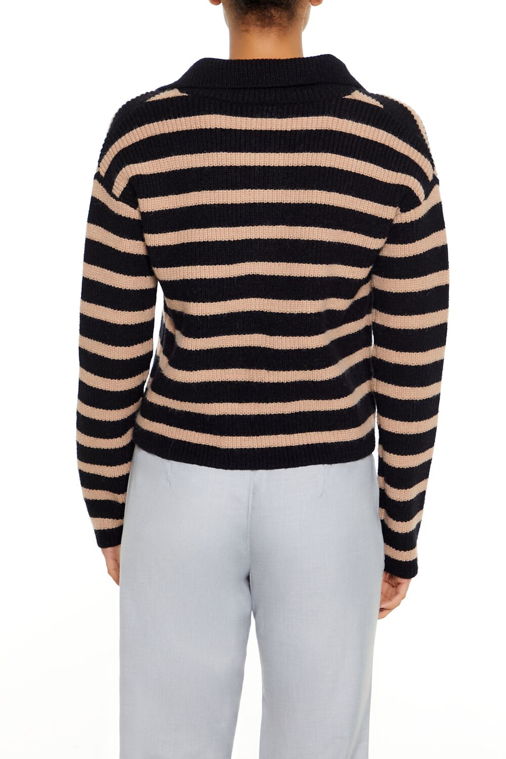 Striped Rib-Knit Sweater