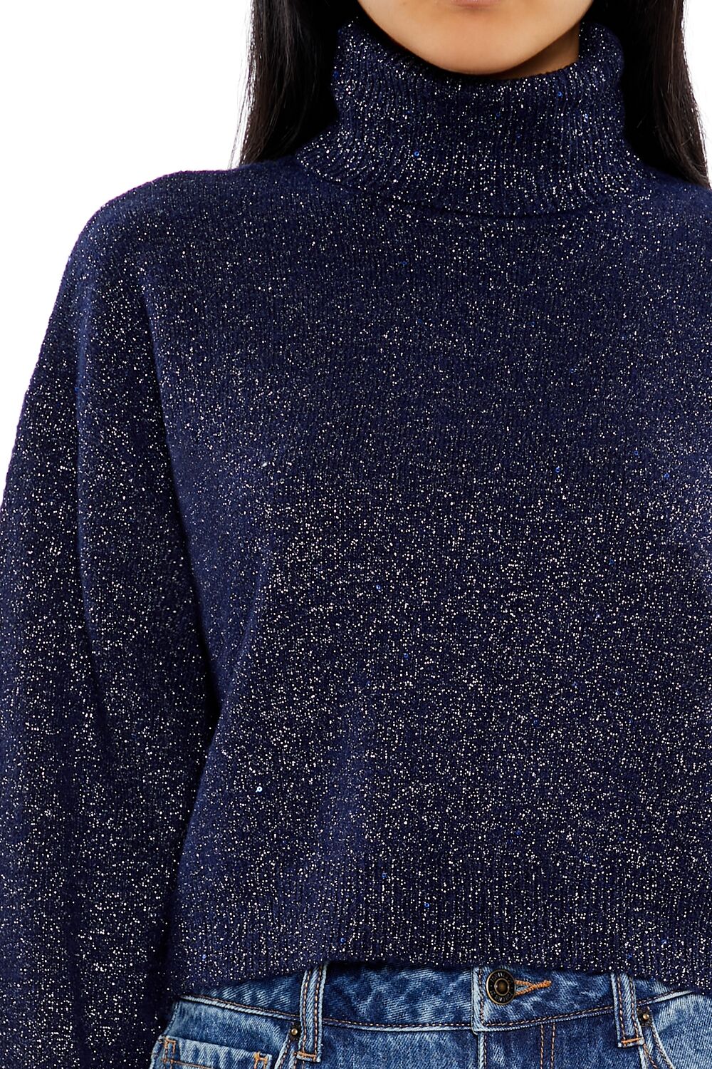 Glitter Knit Turtleneck Sweater