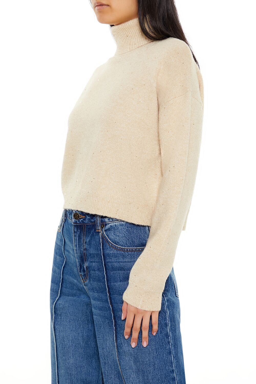 Glitter Knit Turtleneck Sweater