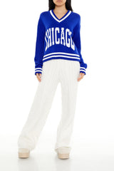 Varsity-Striped Chicago Sweater