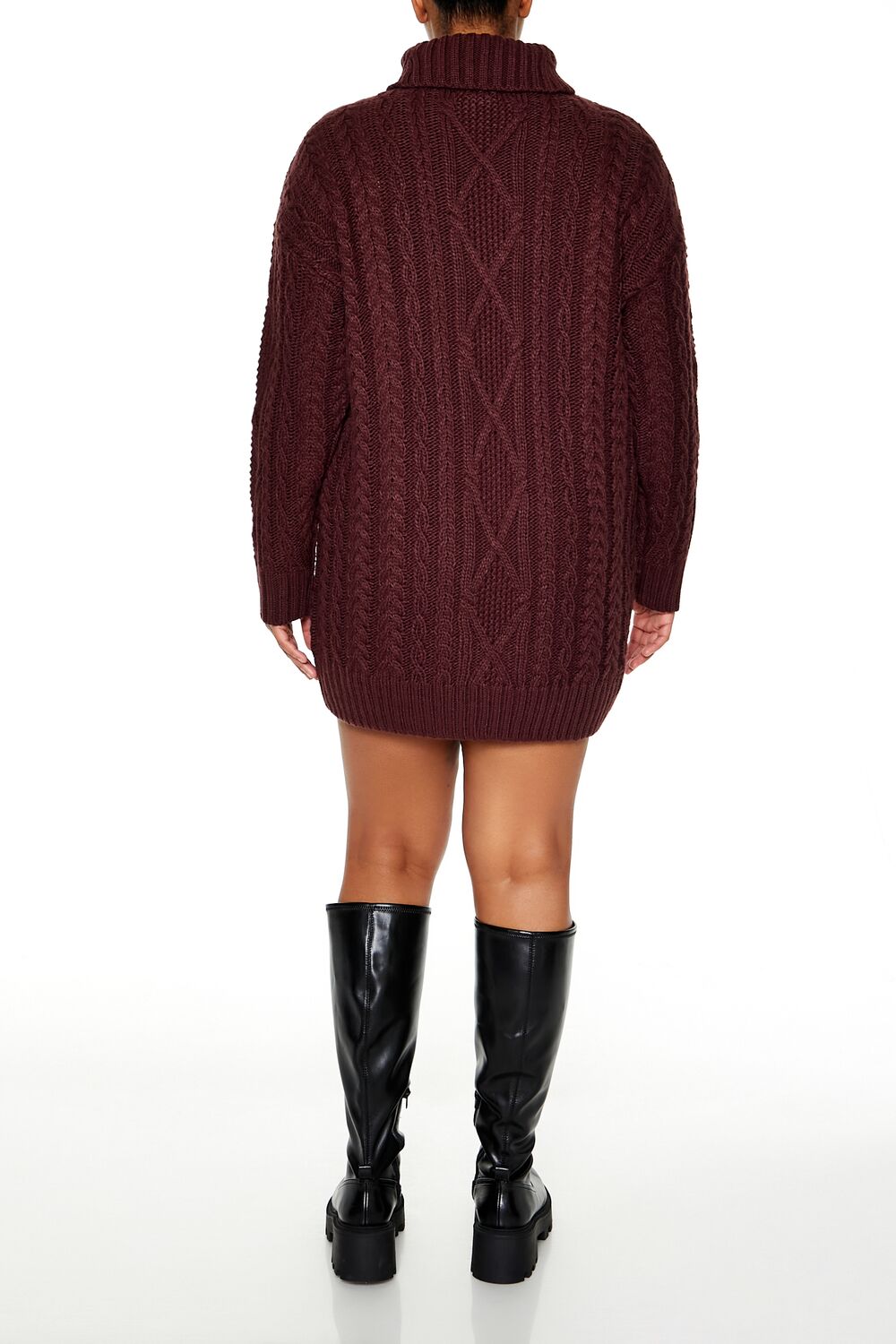Plus Size Turtleneck Mini Sweater Dress