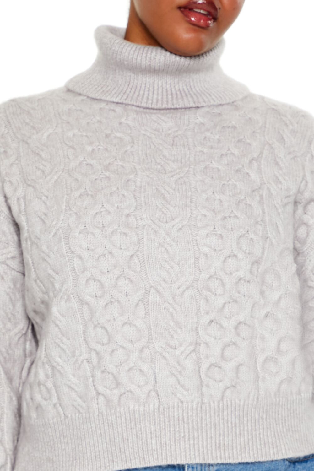 Plus Size Cable Knit Turtleneck Sweater