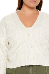 Plus Size Cable Knit Cardigan Sweater