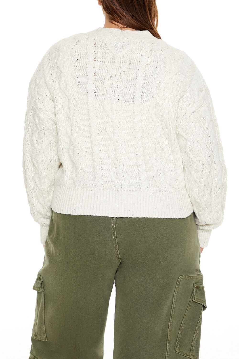 Plus Size Cable Knit Cardigan Sweater