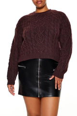 Plus Size Cable Knit Sweater