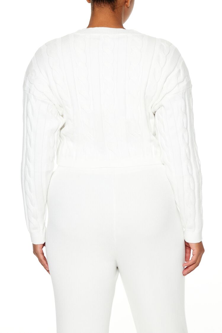 Plus Size Cropped Cable Knit Sweater
