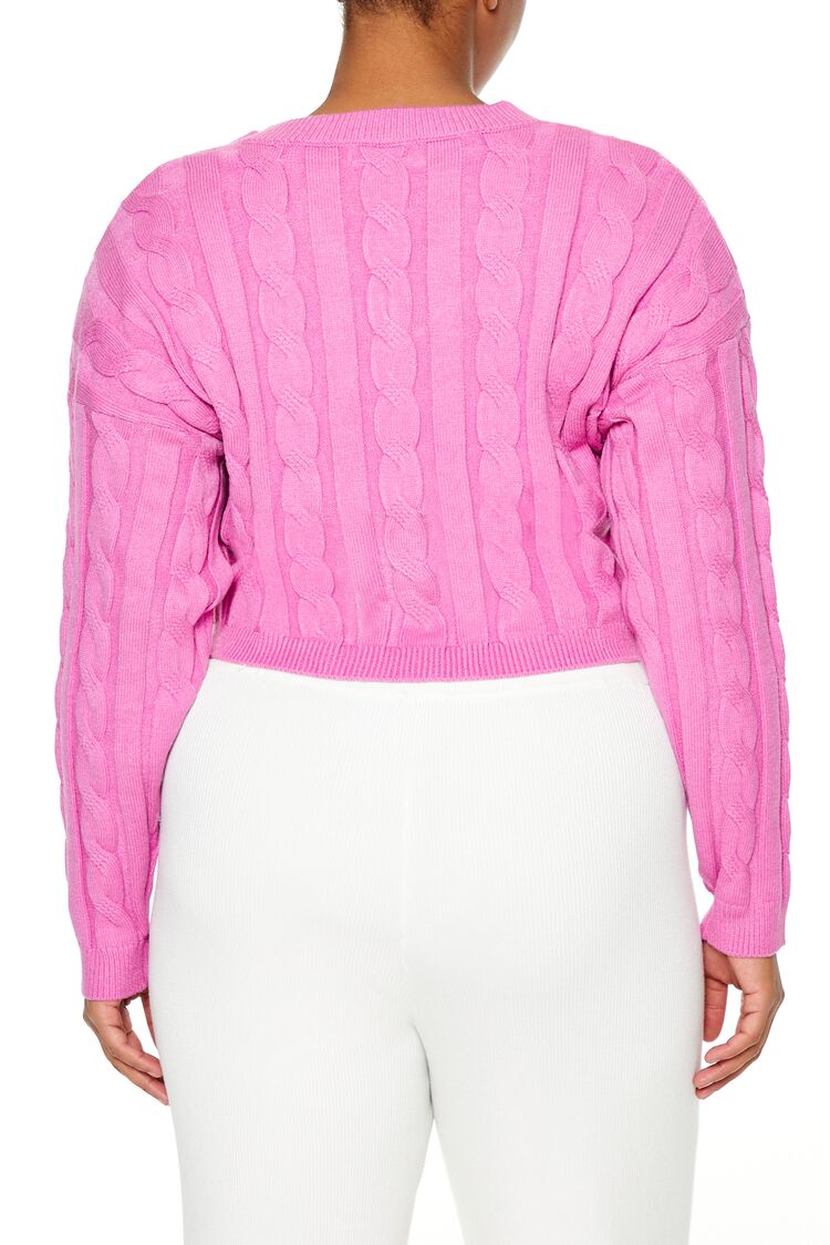 Plus Size Cropped Cable Knit Sweater