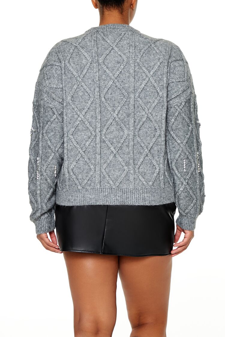 Plus Size Faux Gem Sweater