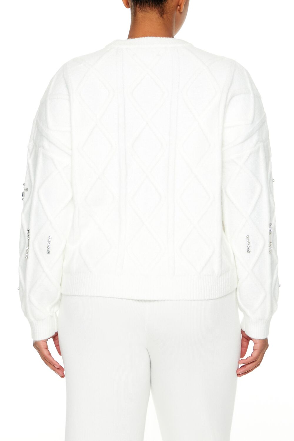 Plus Size Faux Gem Sweater