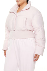 Plus Size Cropped Puffer Jacket