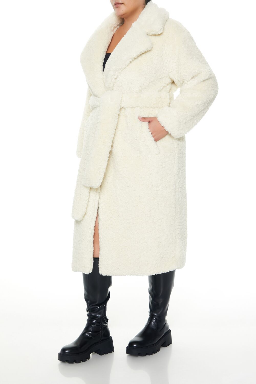 Plus Size Faux Shearling Coat