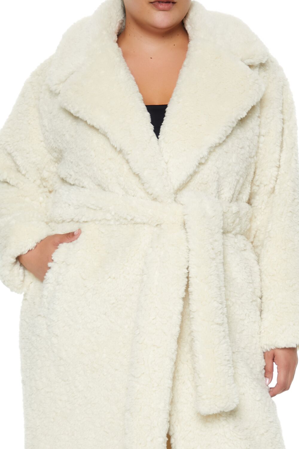 Plus Size Faux Shearling Coat