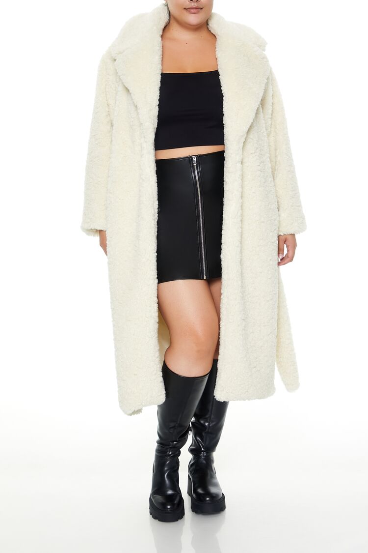 Plus Size Faux Shearling Coat