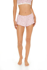 Pointelle Floral Pajama Shorts