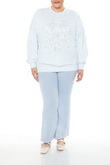 Plus Size Beaded Gemini Pullover